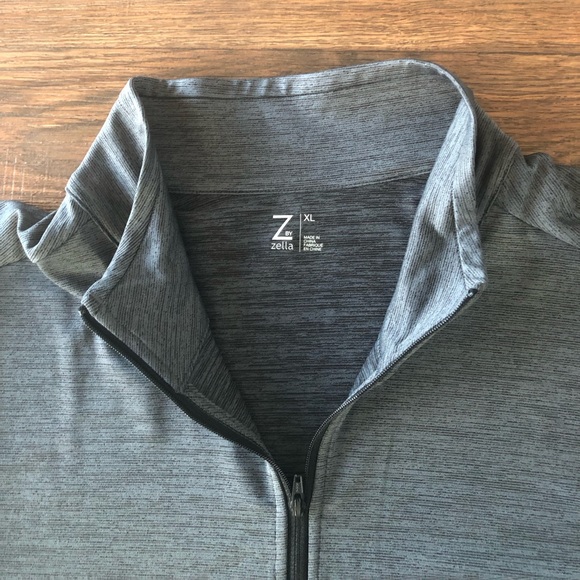Men's XL lightweight long sleeve grey zip up mock turtleneck by Zella --… - Picture 3 of 4